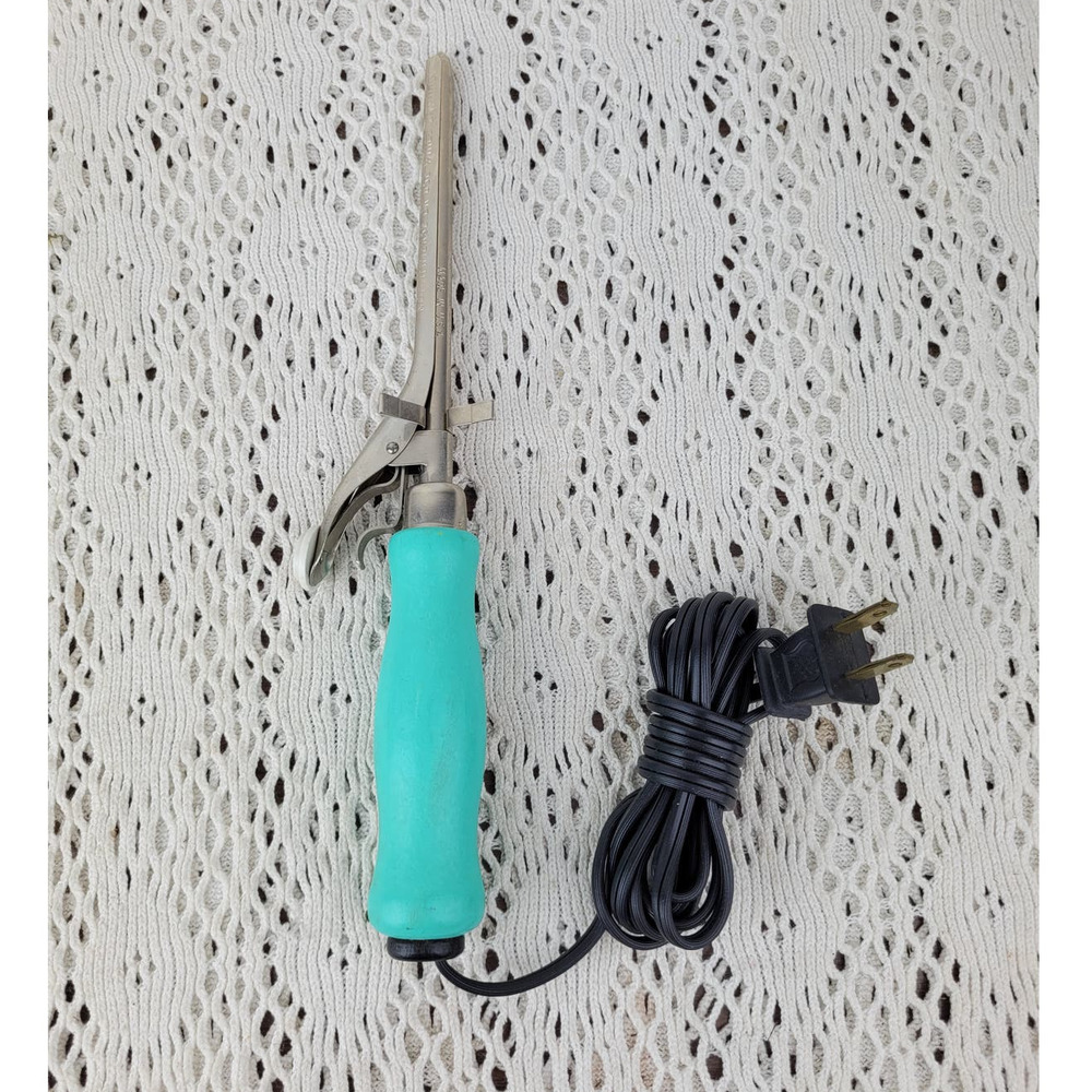 Vintage 30s / 40s Penco Blue Electric Hot Hair Curling Iron Working